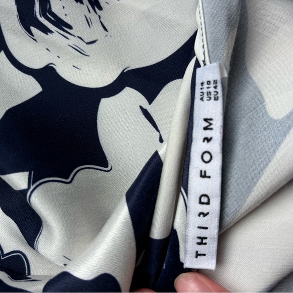 Blue and White A-Line Maxi Skirt with Wrap Style - Picture 3 of 4